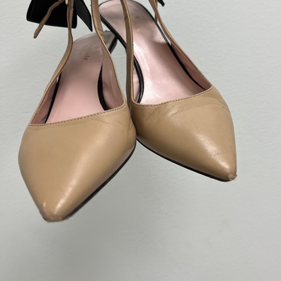 Kate Spade tan x black bow mules - Picture 5 of 7